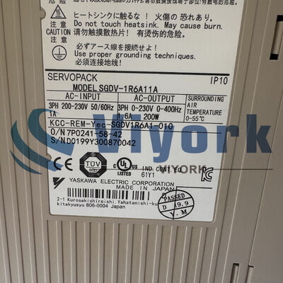 Yaskawa SGDV-1R6A11A SERVO DRIVE 3-PHASE 200-230VAC 50/60HZ 1.6AMP 200W NEW